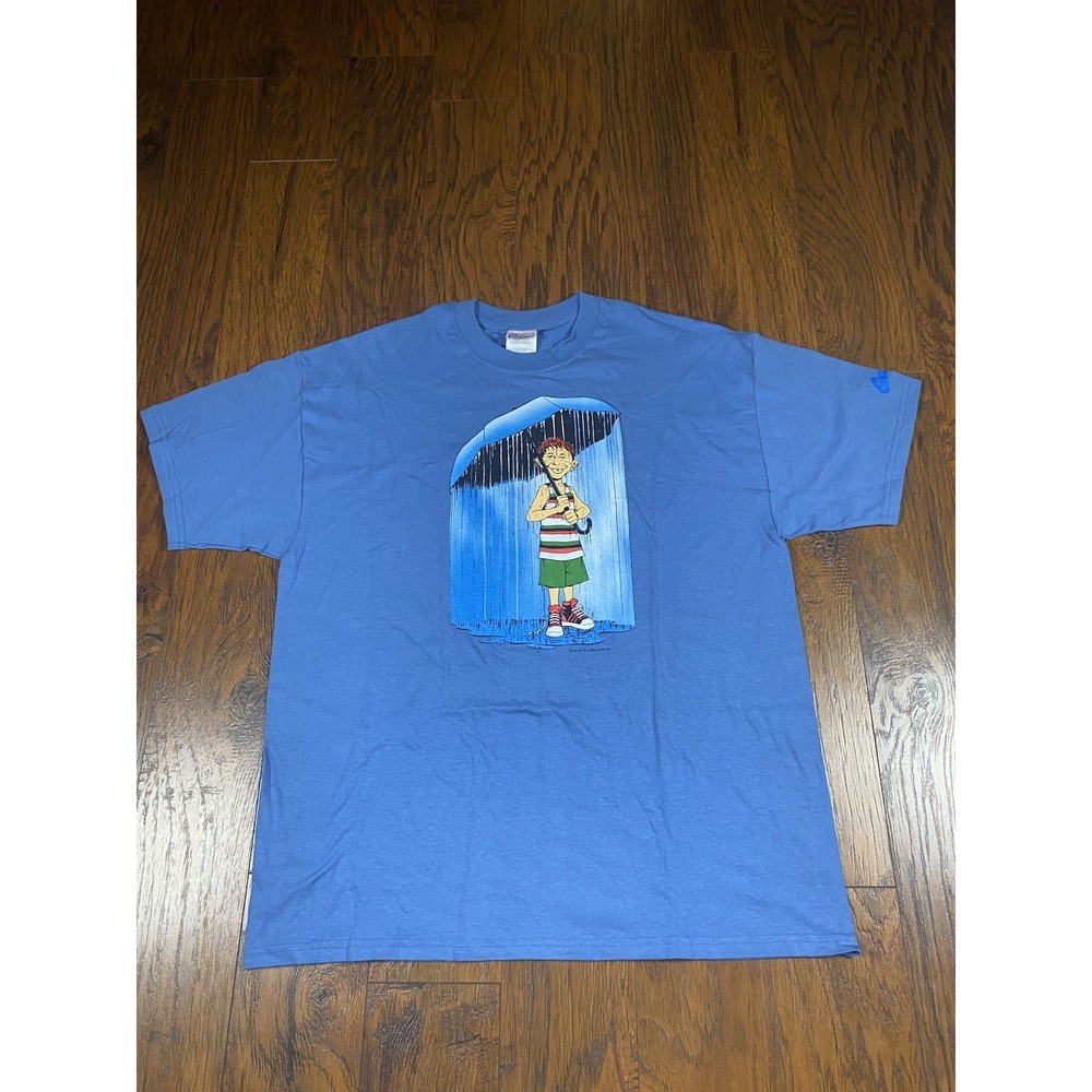 Vintage 2001 MAD Magazine Alfred E Neuman T Shirt Blue Mens XL Graphic Tee Y2K